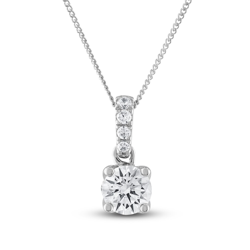 Heart's Desire Diamond Necklace 5/8 ct tw Round 18K White Gold iwxLS6T0