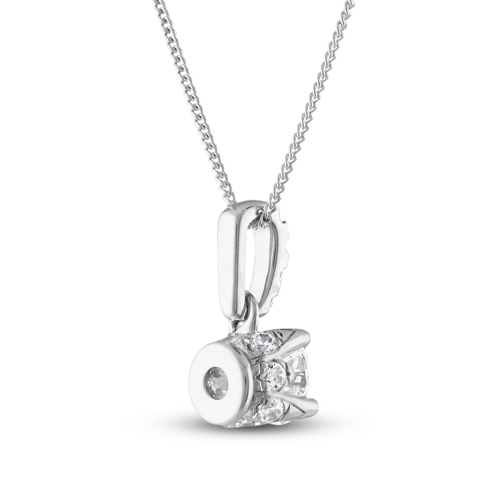 Heart\'s Desire Diamond Necklace 5/8 ct tw Round 18K White Gold iwxLS6T0