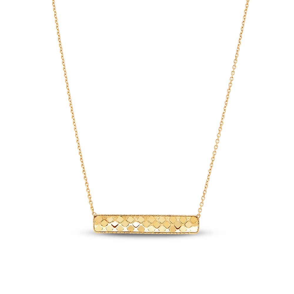 Italia D'Oro Small Bar Chain Necklace 14K Yellow Gold j0By8NNG
