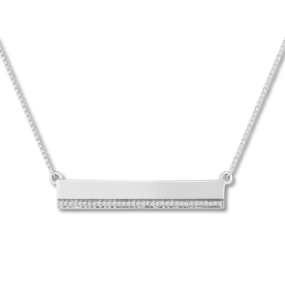 Diamond Bar Necklace 1/20 Carat tw Sterling Silver j1EDe2vD