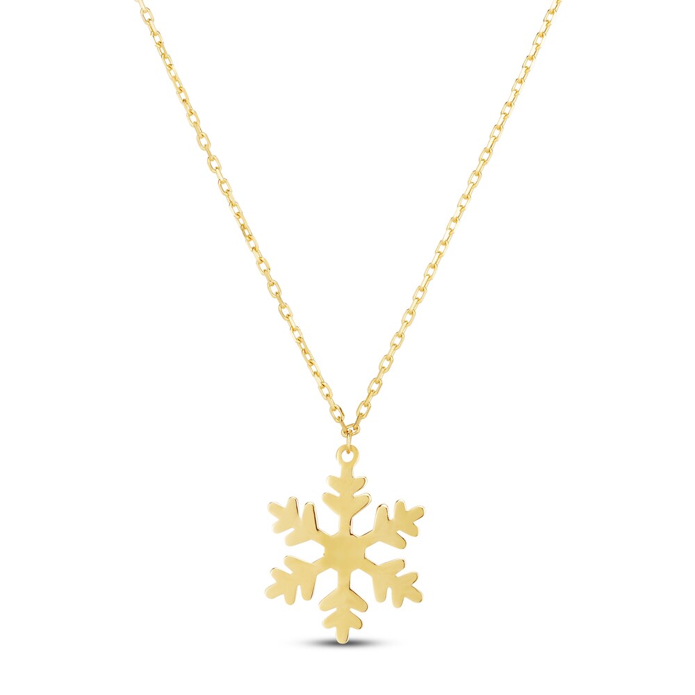 Snowflake Pendant Necklace 14K Yellow Gold j7k1PYHy
