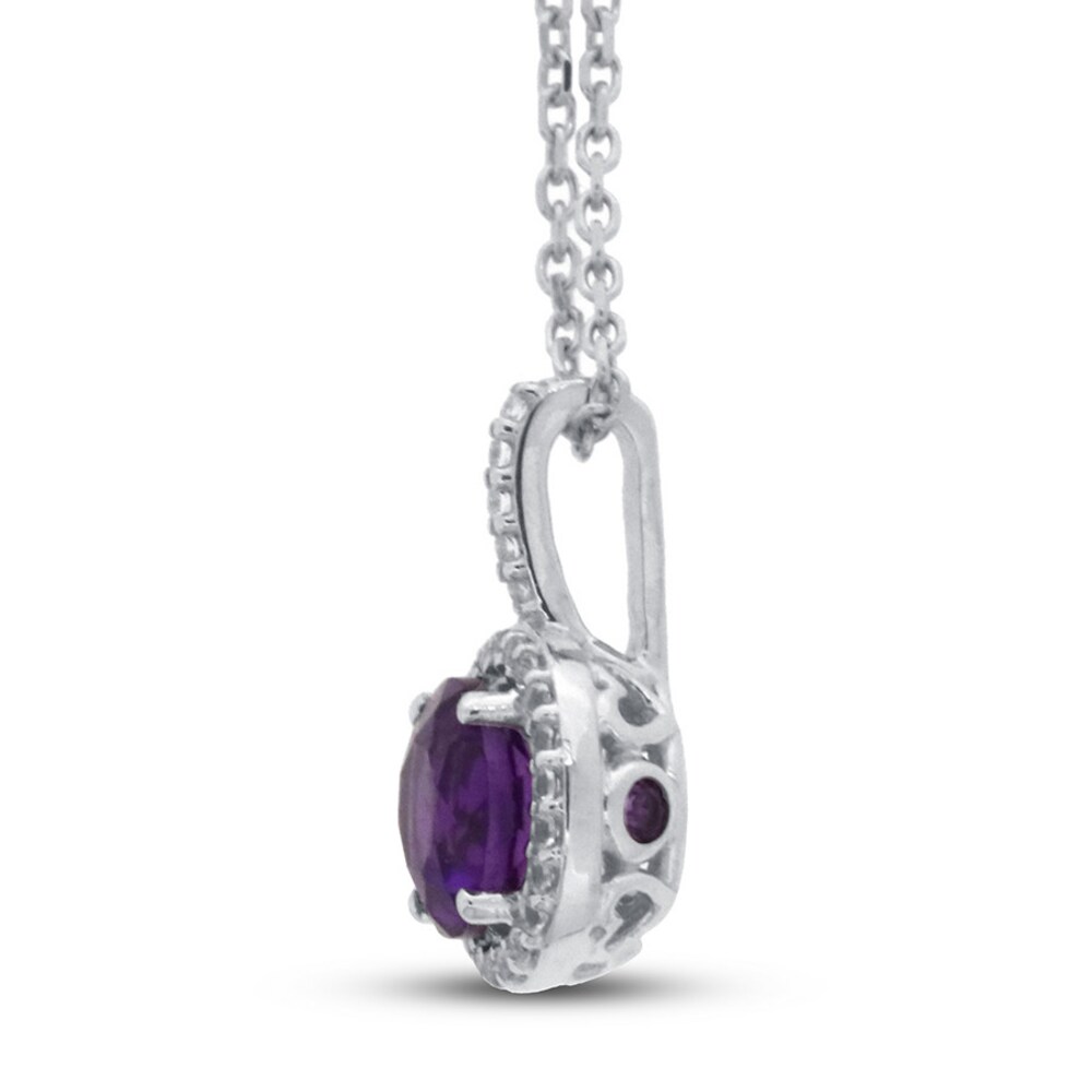 Amethyst & White Topaz Necklace 10K White Gold jCmCw8rA