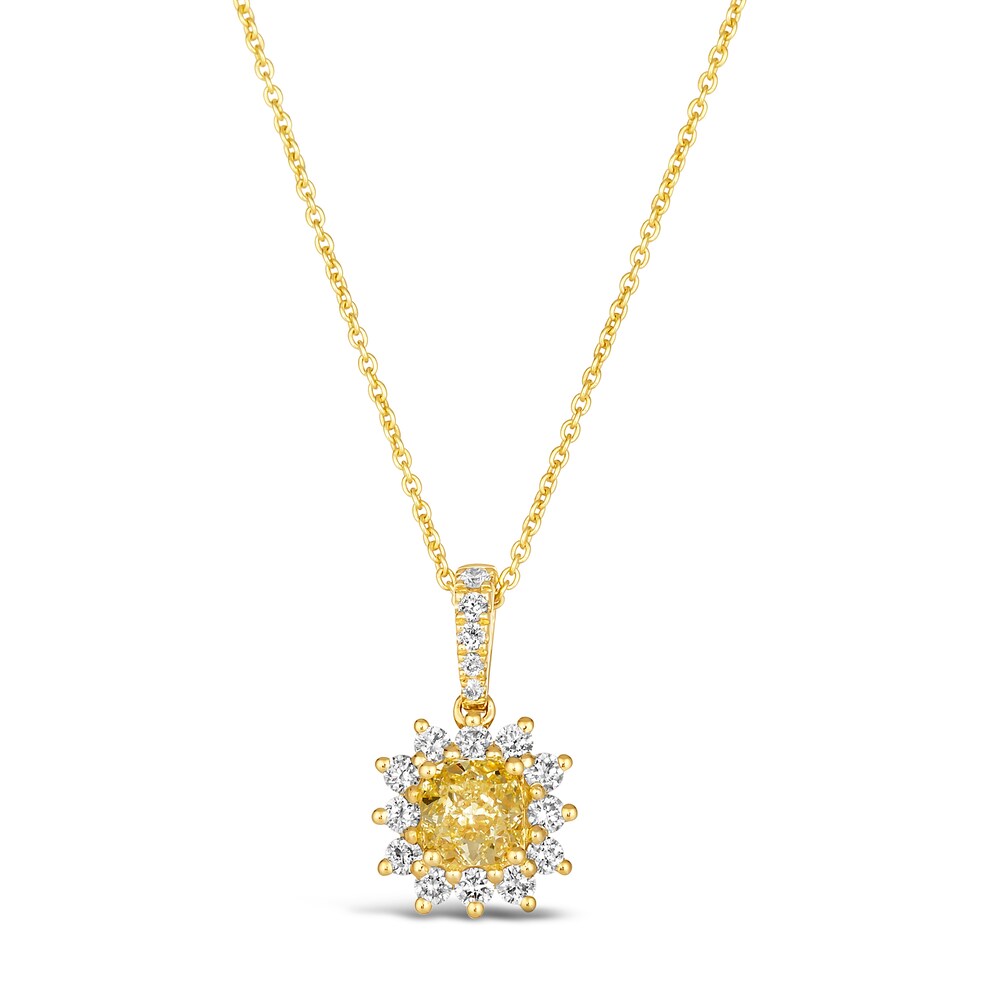 Le Vian Sunny Yellow Diamond Pendant Necklace 7/8 ct tw Cushion/Round 14K Honey Gold 18" jI9GIpIq