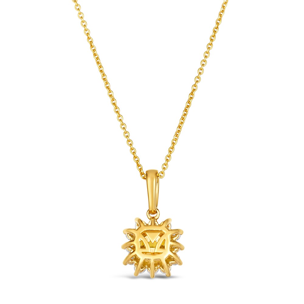 Le Vian Sunny Yellow Diamond Pendant Necklace 7/8 ct tw Cushion/Round 14K Honey Gold 18\" jI9GIpIq