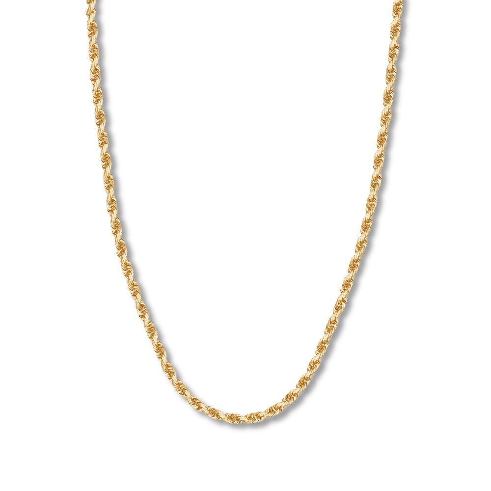 24" Textured Rope Chain 14K Yellow Gold Appx. 4.4mm jMzCdjLk