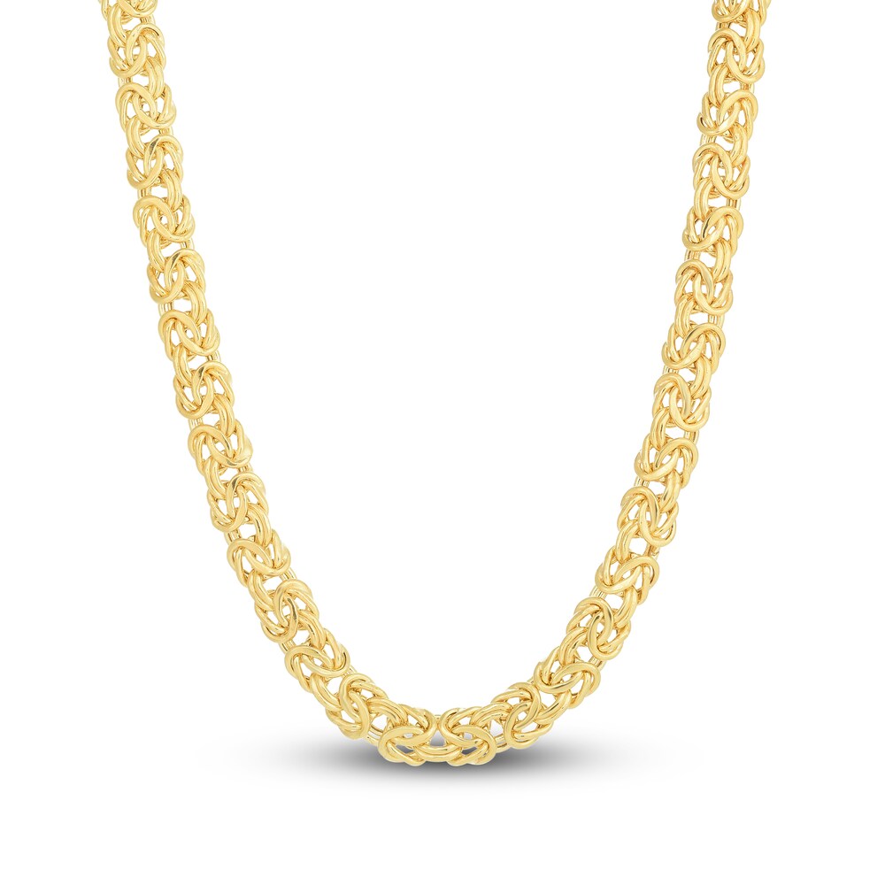 Byzantine Chain Necklace 14K Yellow Gold 18\" jRChUraa