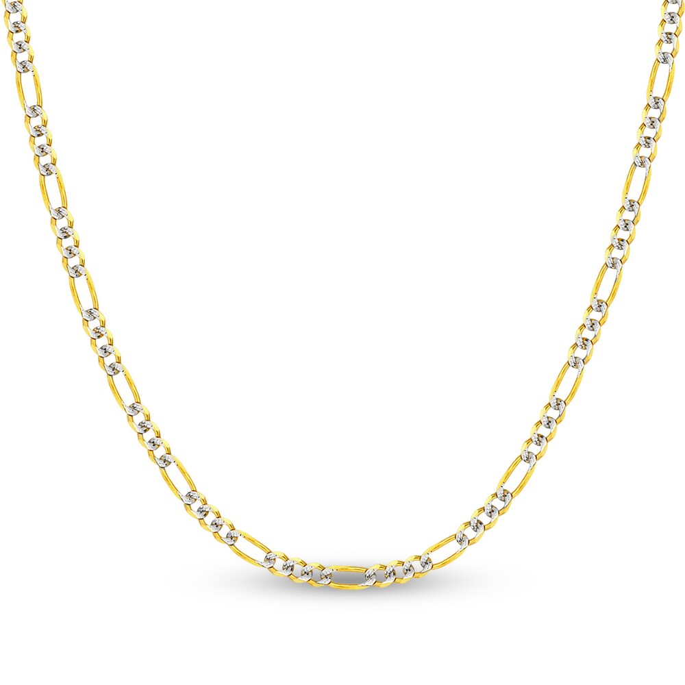 Figaro Chain Necklace 14K Two-Tone Gold 24" jRdGRirj