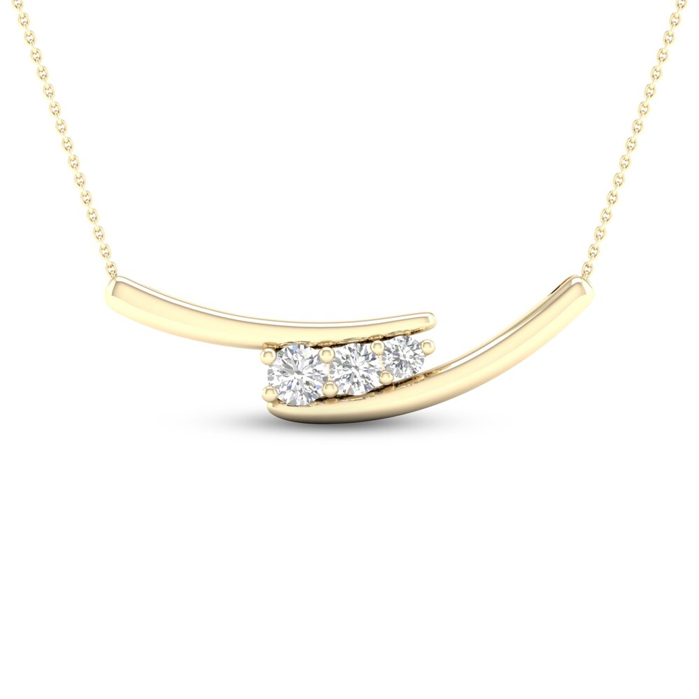 Diamond Necklace 1/4 ct tw Round 10K Yellow Gold jUeekE2b