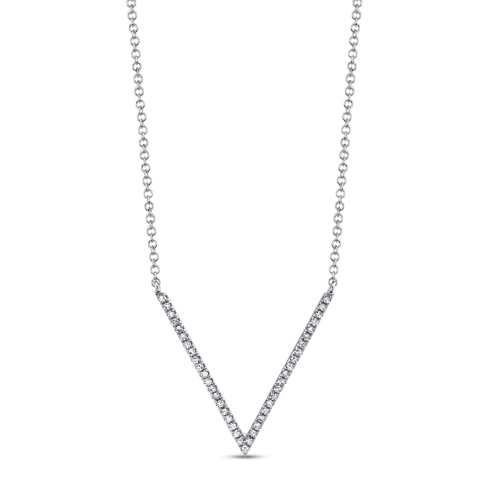 Shy Creation Diamond Necklace 1/10 ct tw 14K White Gold SC55001468 jcgGjAX8