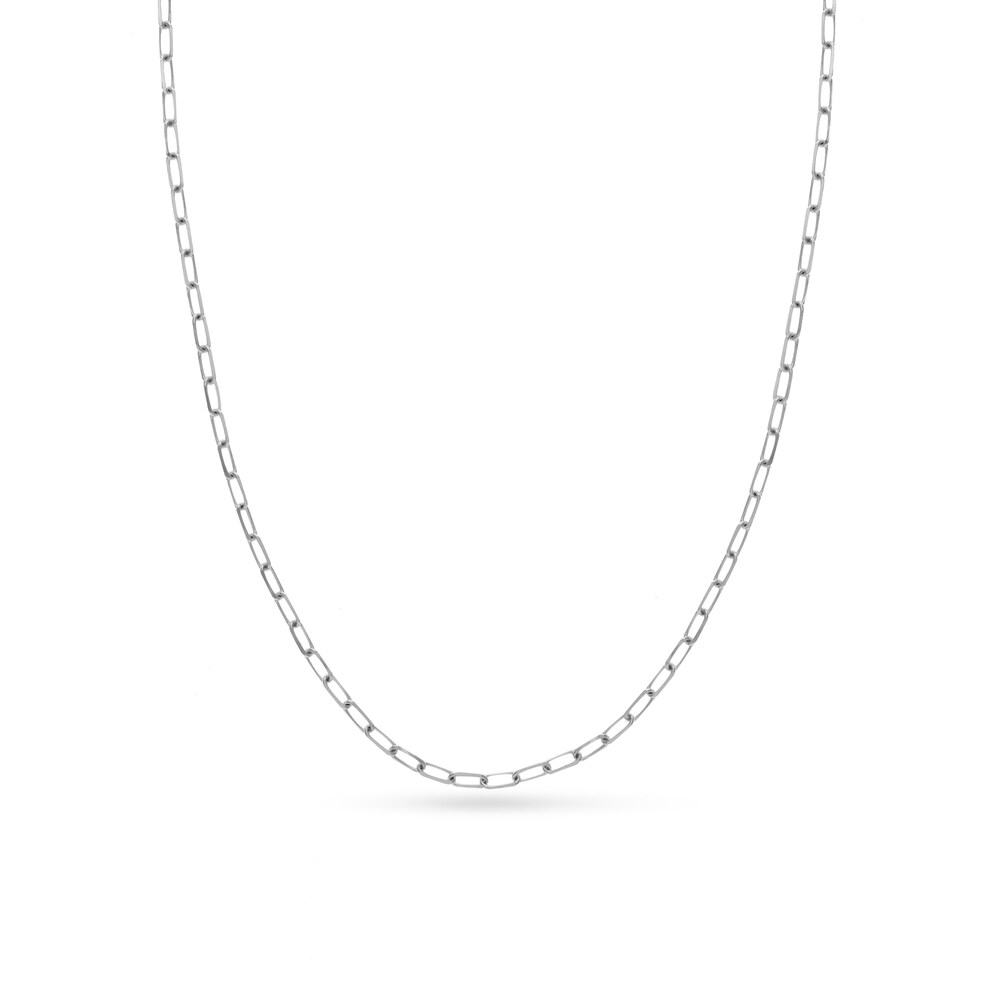 Paper Clip Chain Necklace 14K White Gold 16\" jjzsTfq1