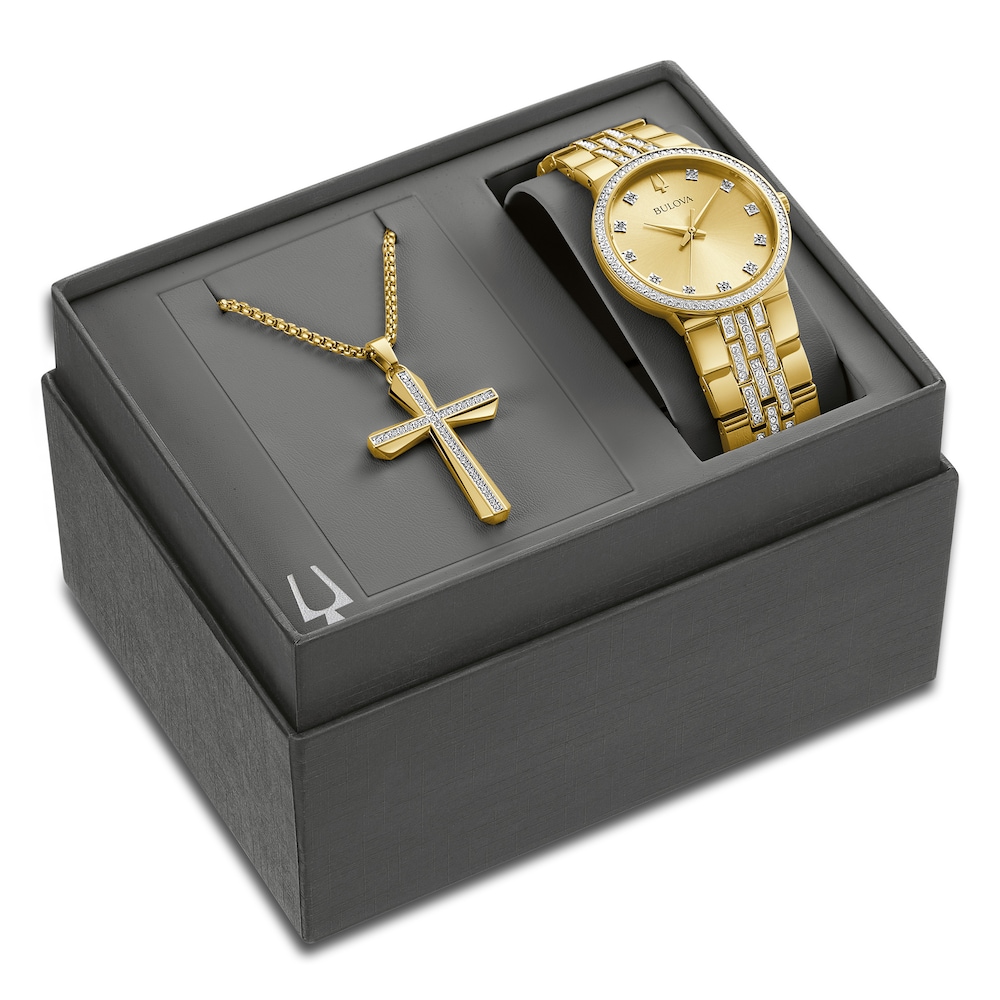 Bulova Men's Watch & Pendant Boxed Set 98K113 joyWcyyX