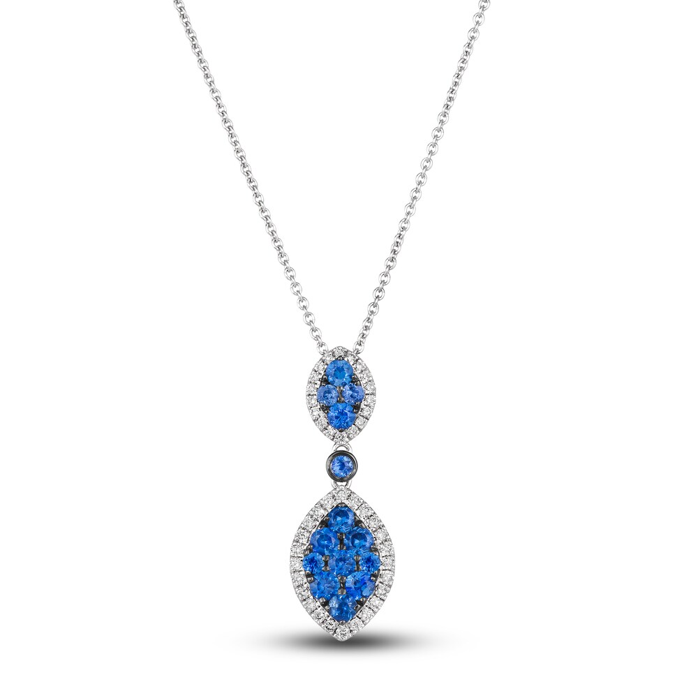 Le Vian Natural Blue Sapphire Necklace 1/6 ct tw Diamonds 14K Vanilla Gold jpyPJ6ug