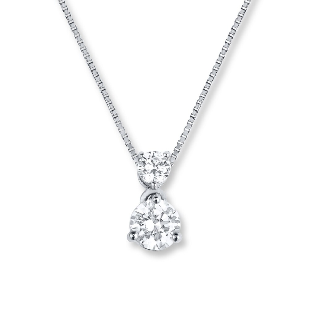 Diamond Necklace 1/2 ct tw Round-cut 14K White Gold jw6S9GMC