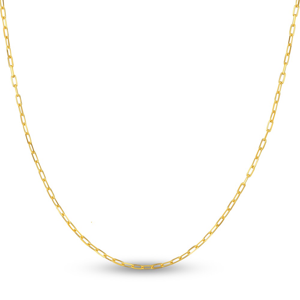 Paper Clip Chain Necklace 14K Yellow Gold 18" jwJPpq6g
