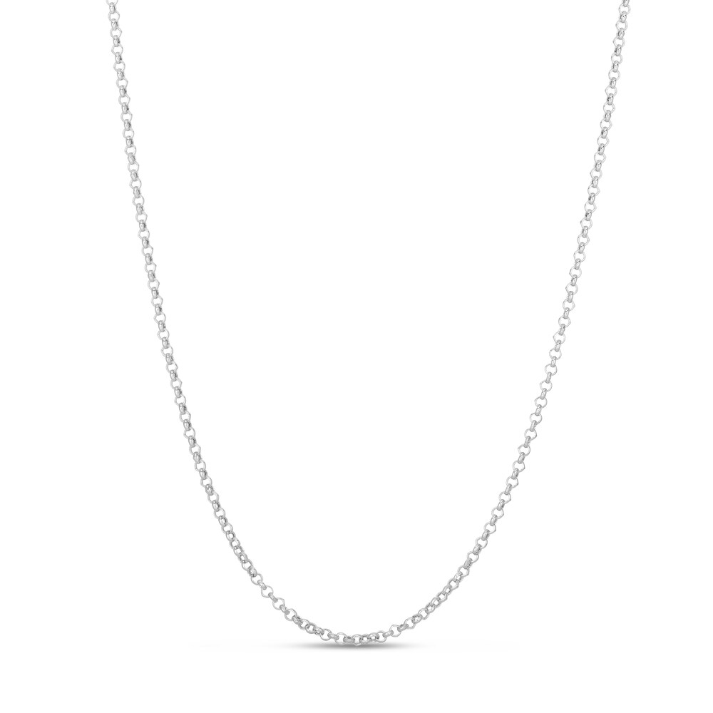 Rolo Chain Necklace 14K White Gold 18" k0uCQ7Li
