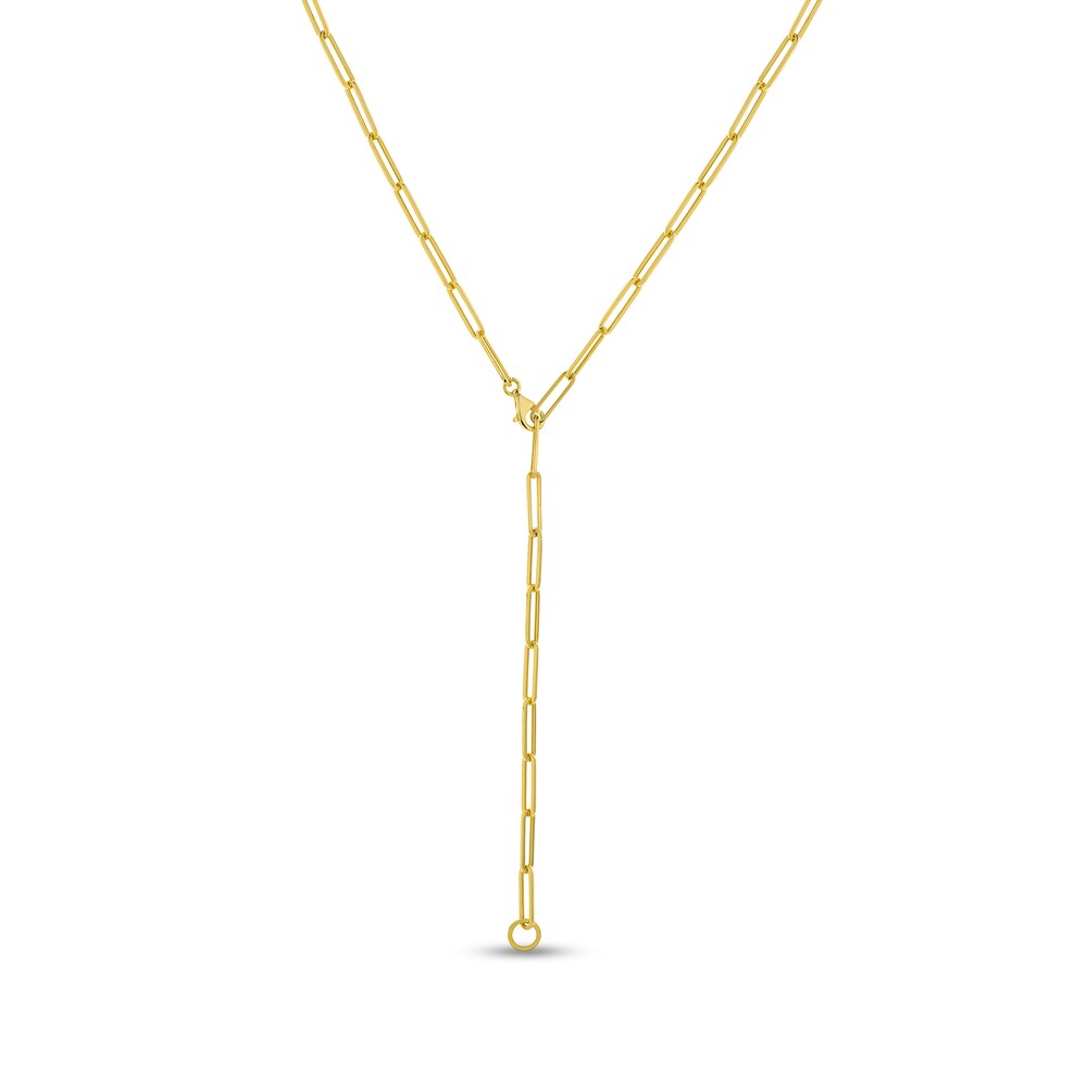 Paperclip Y Necklace 14K Yellow Gold 24" k4tJEjMp