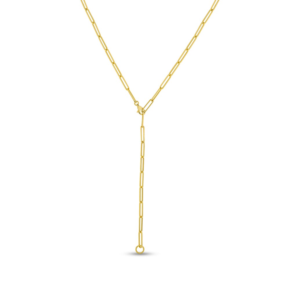 Paperclip Y Necklace 14K Yellow Gold 24\" k4tJEjMp