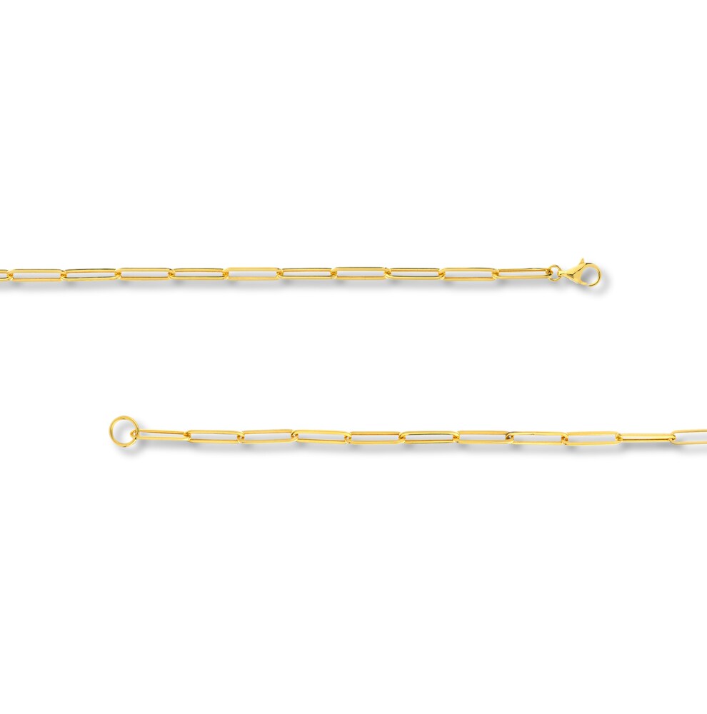 Paperclip Y Necklace 14K Yellow Gold 24\" k4tJEjMp