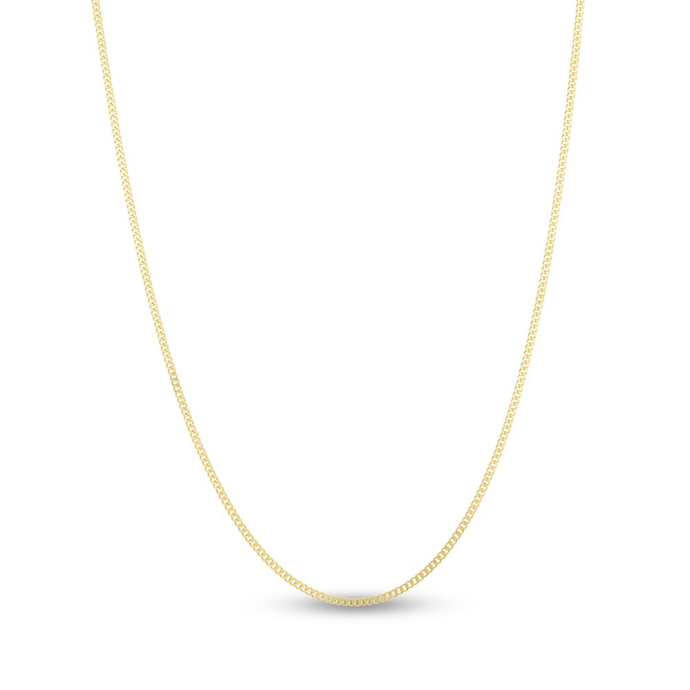 Gourmette Chain Necklace 14K Yellow Gold 20\" k7n10yKt
