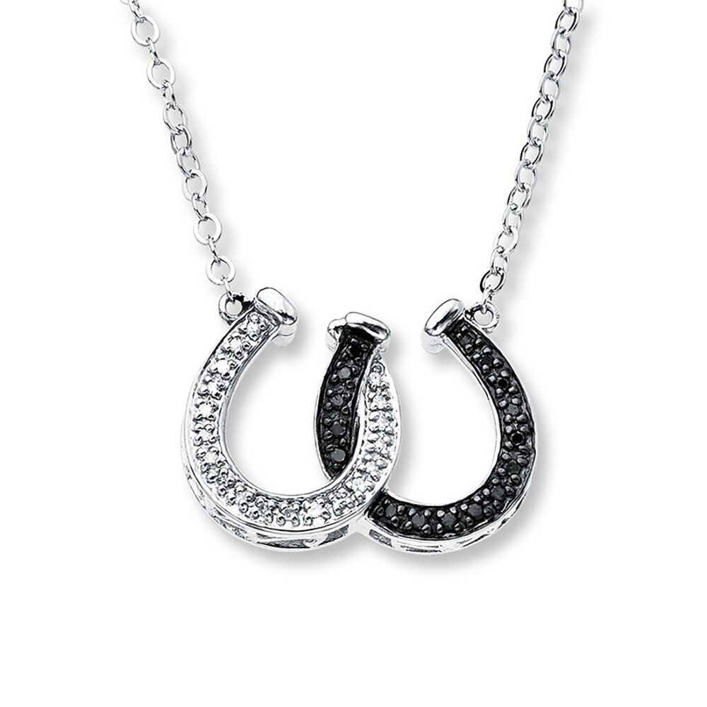 Horseshoe Necklace 1/8 ct tw Diamonds Sterling Silver kBeCMyg5