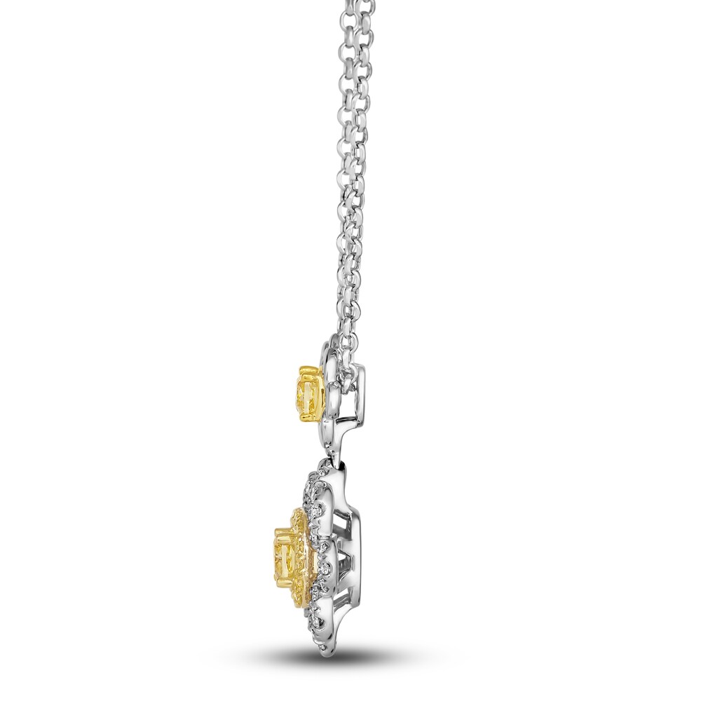 Le Vian Sunny Yellow Diamond Pendant Necklace 5/8 ct tw Round 14K Two-Tone Gold 19\" kCYplZbe