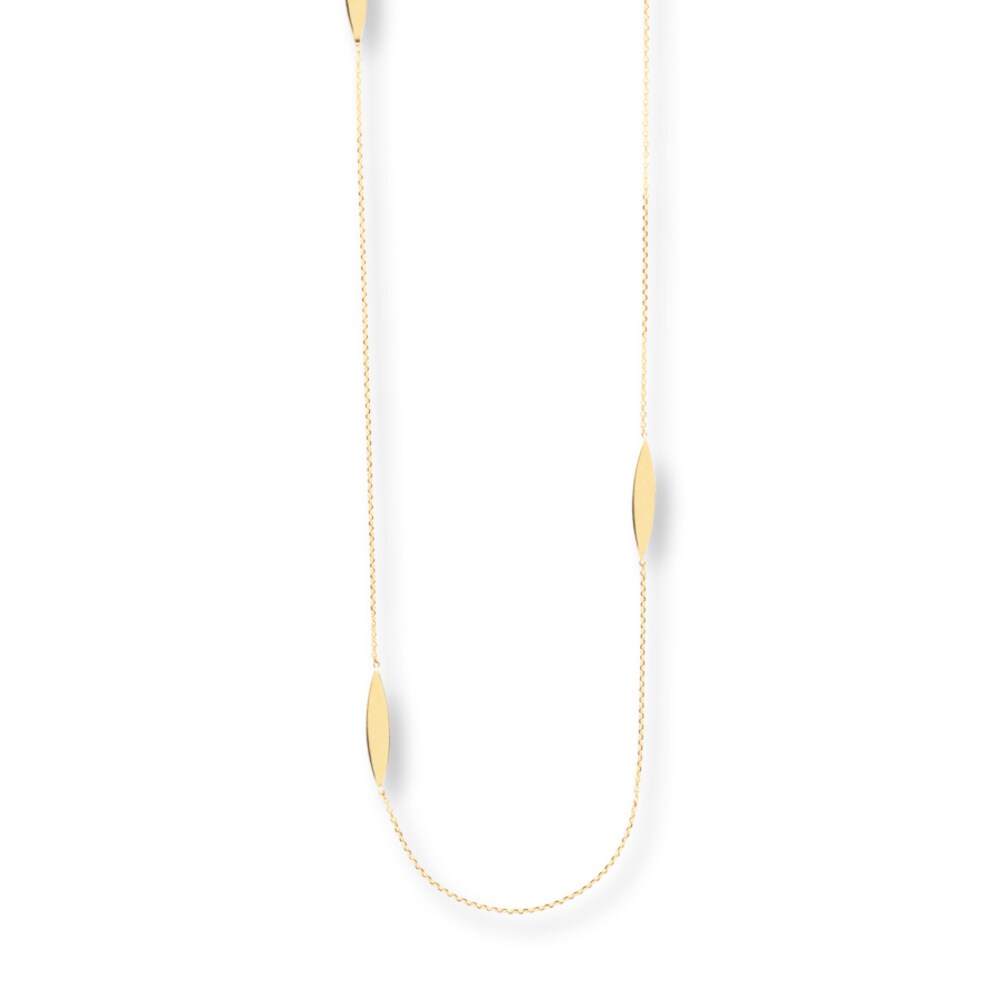 Station Necklace 14K Yellow Gold 36" Length kXrfWmkQ