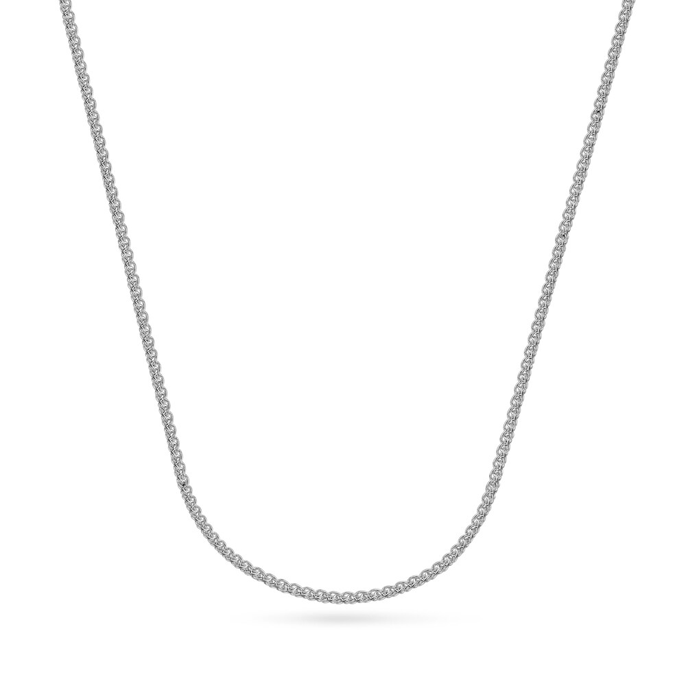 Women's Round Wheat Chain Necklace 18K White Gold 18" kbCxqjXZ