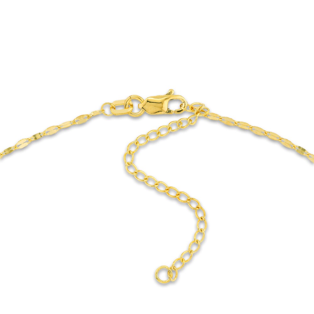 Double Cross Lariat Necklace 14K Yellow Gold 16\" klerXdt2