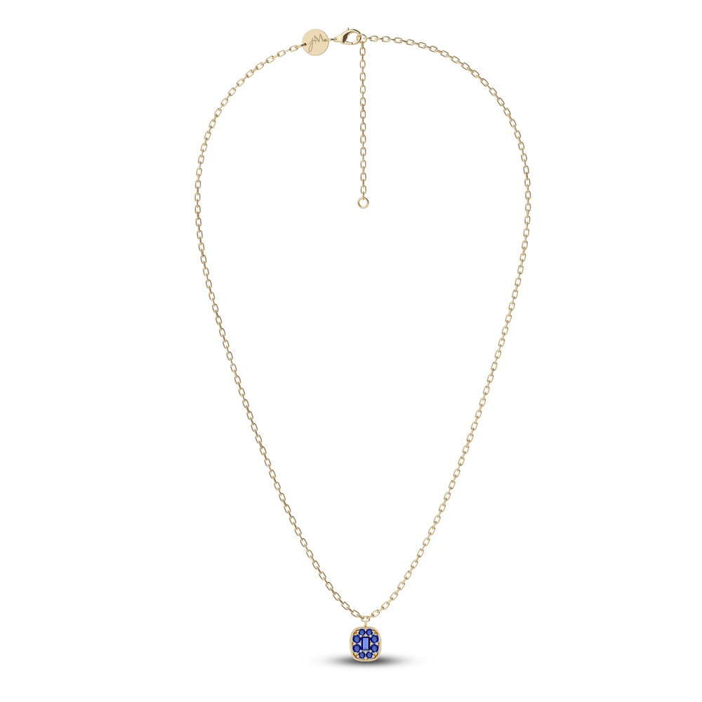 Juliette Maison Natural Blue Sapphire Pendant Necklace 10K Yellow Gold 18\" knF8RxOh