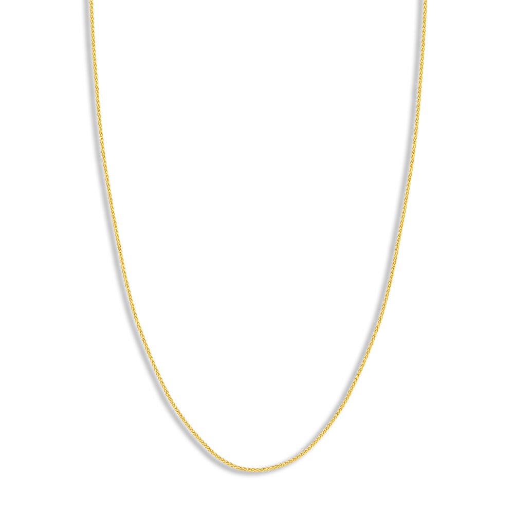 Round Wheat Chain Necklace 14K Yellow Gold 20\" kpMqcQSh