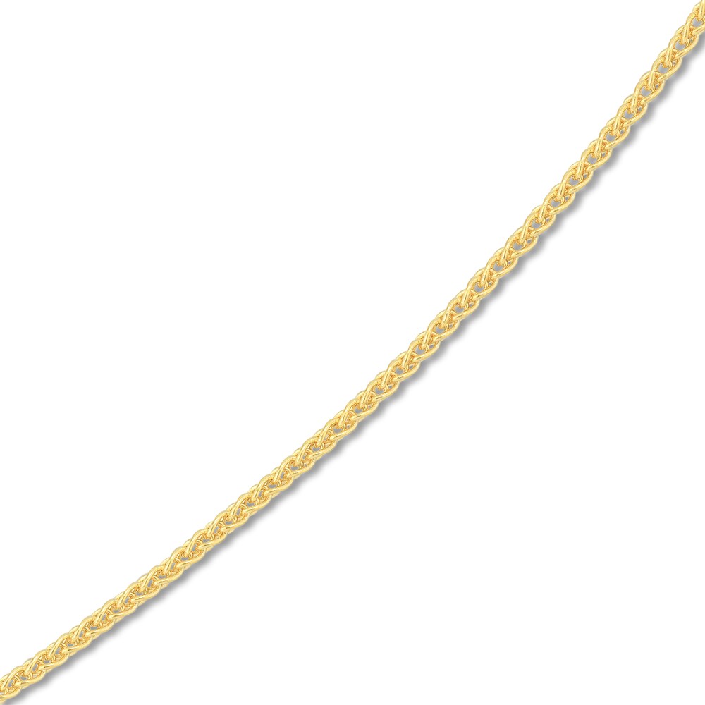 Round Wheat Chain Necklace 14K Yellow Gold 20\" kpMqcQSh