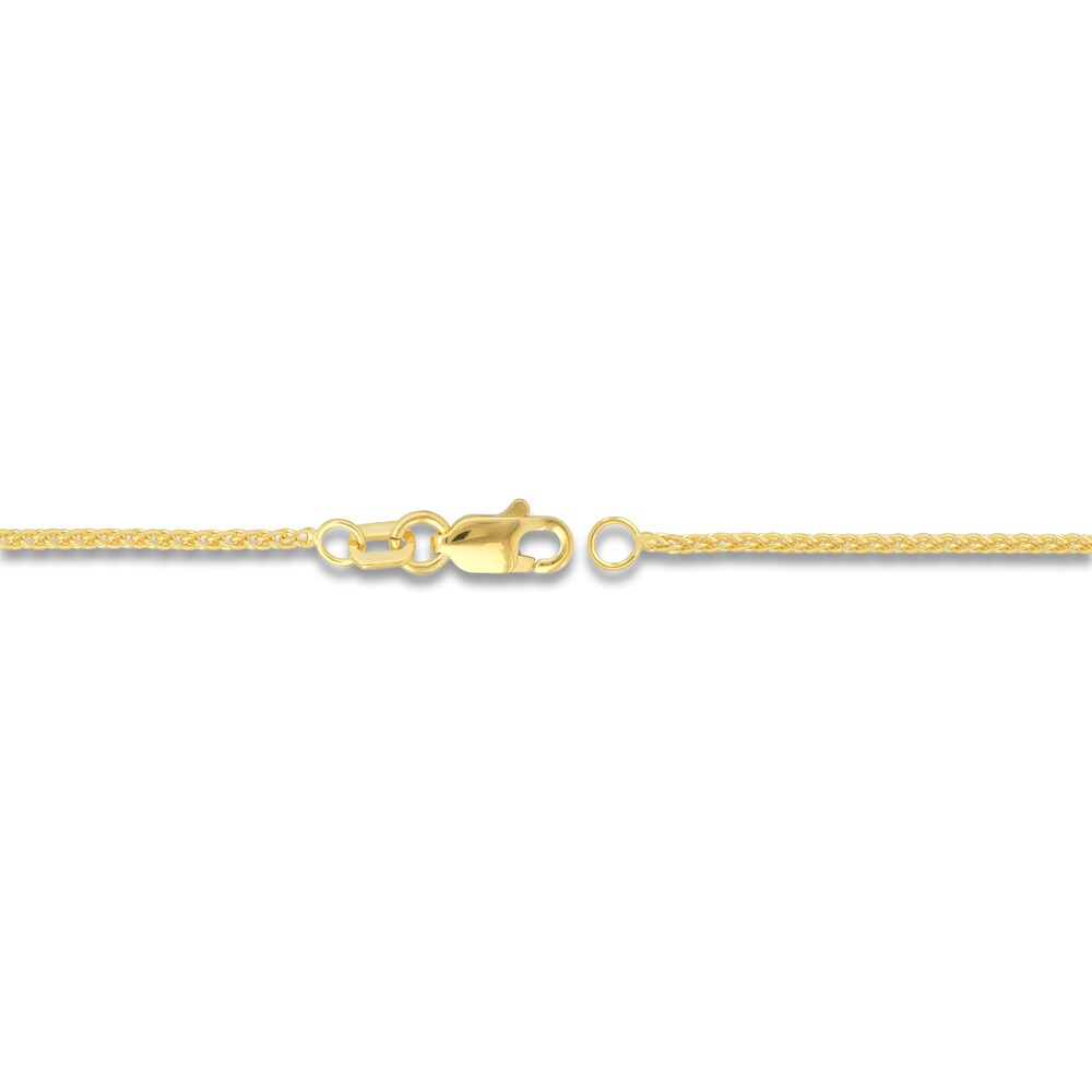 Round Wheat Chain Necklace 14K Yellow Gold 20\" kpMqcQSh