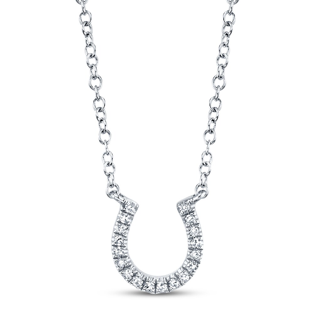 Shy Creation Horseshoe Necklace 1/20 ct tw Diamonds 14K Gold SC55002923 kqqnqrJK