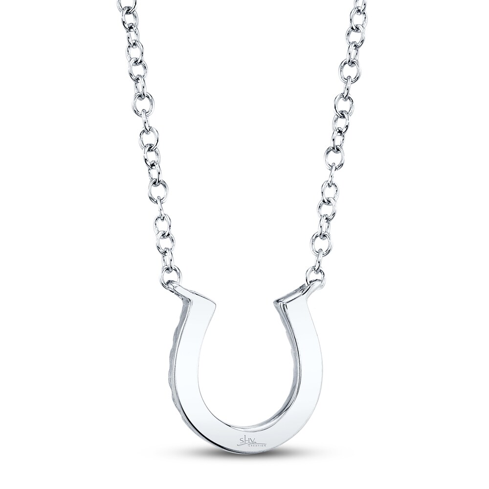 Shy Creation Horseshoe Necklace 1/20 ct tw Diamonds 14K Gold SC55002923 kqqnqrJK