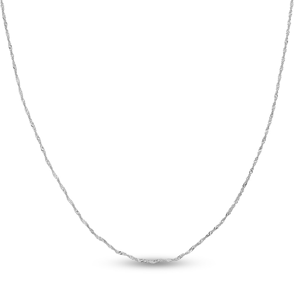 Singapore Chain Necklace 14K White Gold 18\" ktaNiW44