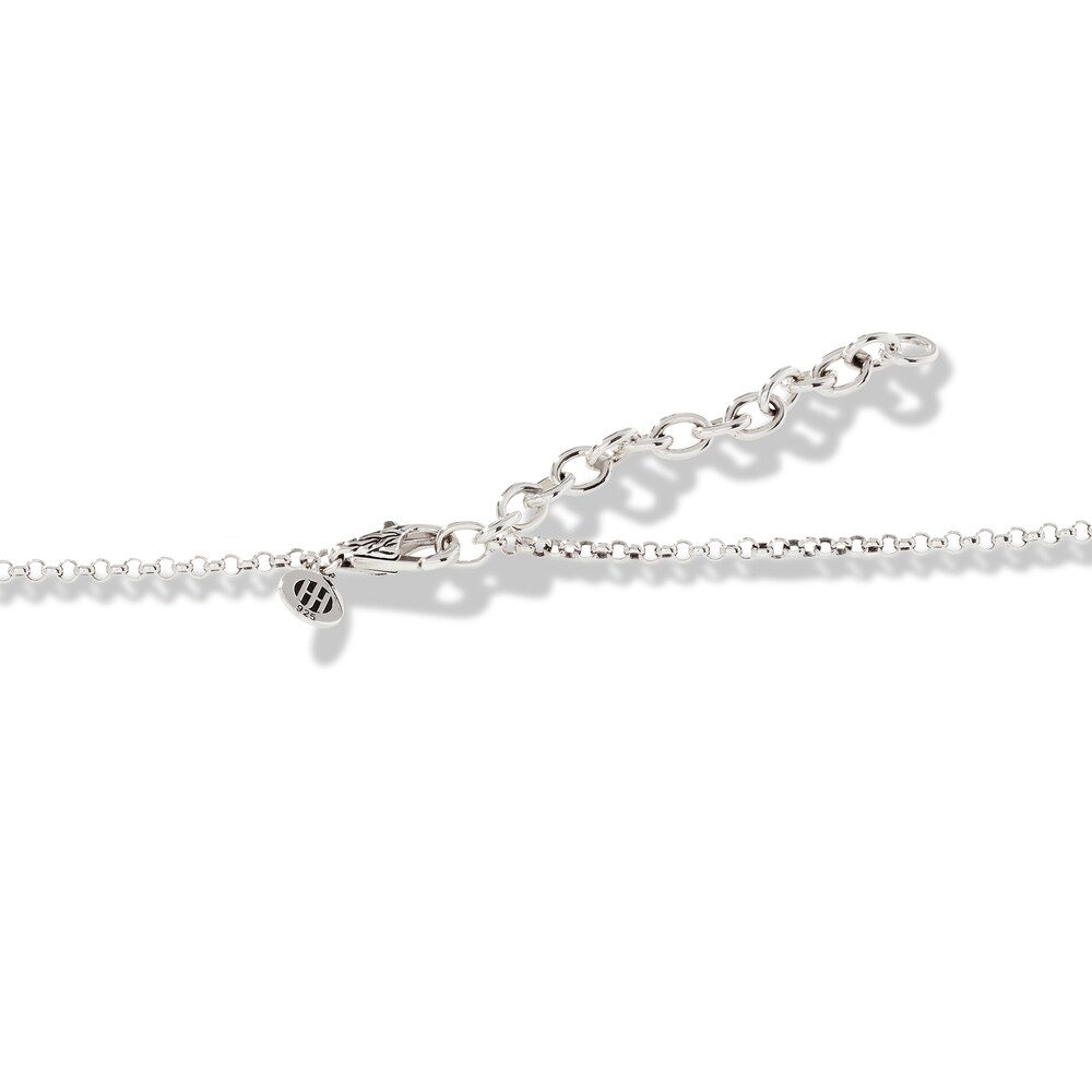John Hardy Diamond Classic Chain Pendant Necklace 3/8 ct tw Round Sterling Silver 16\" kyHbc5Ih