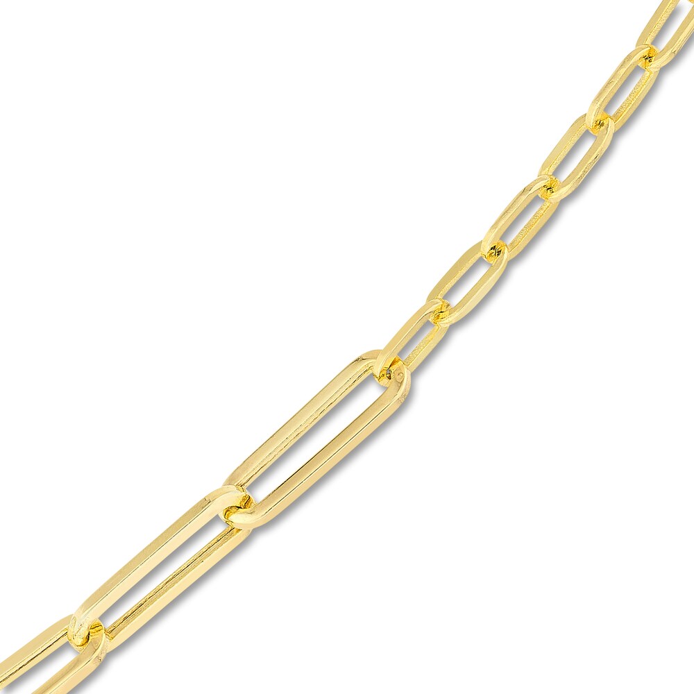 Paperclip Split Chain Necklace 14K Yellow Gold 20\" l0IlQXpw