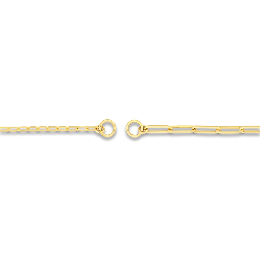 Paperclip Split Chain Necklace 14K Yellow Gold 20\" l0IlQXpw