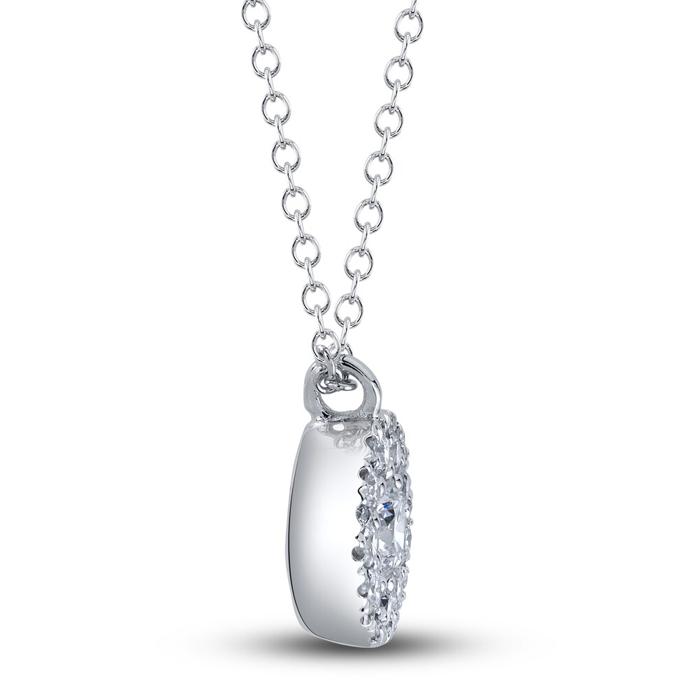 Shy Creation Diamond Cluster Necklace 1/5 ct tw Round 14K White Gold 18\" SC22008078 l2ggVyuM