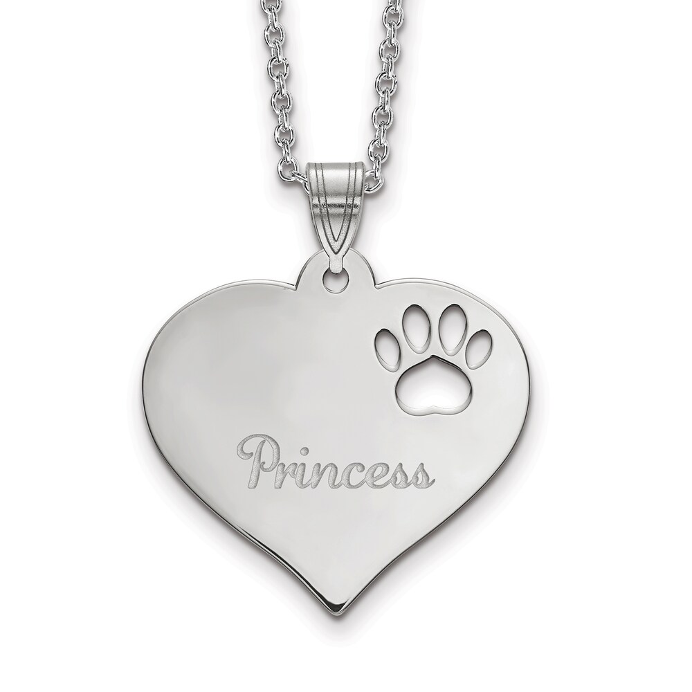 Heart with Paw Print Cut Out Pendant l2hKBYWa