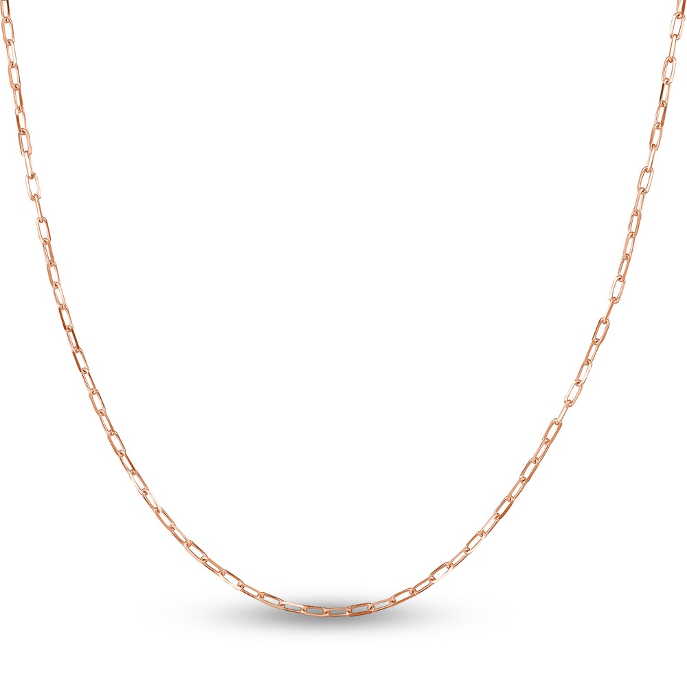 Paper Clip Chain Necklace 14K Rose Gold 24\" l2lYwiJ0