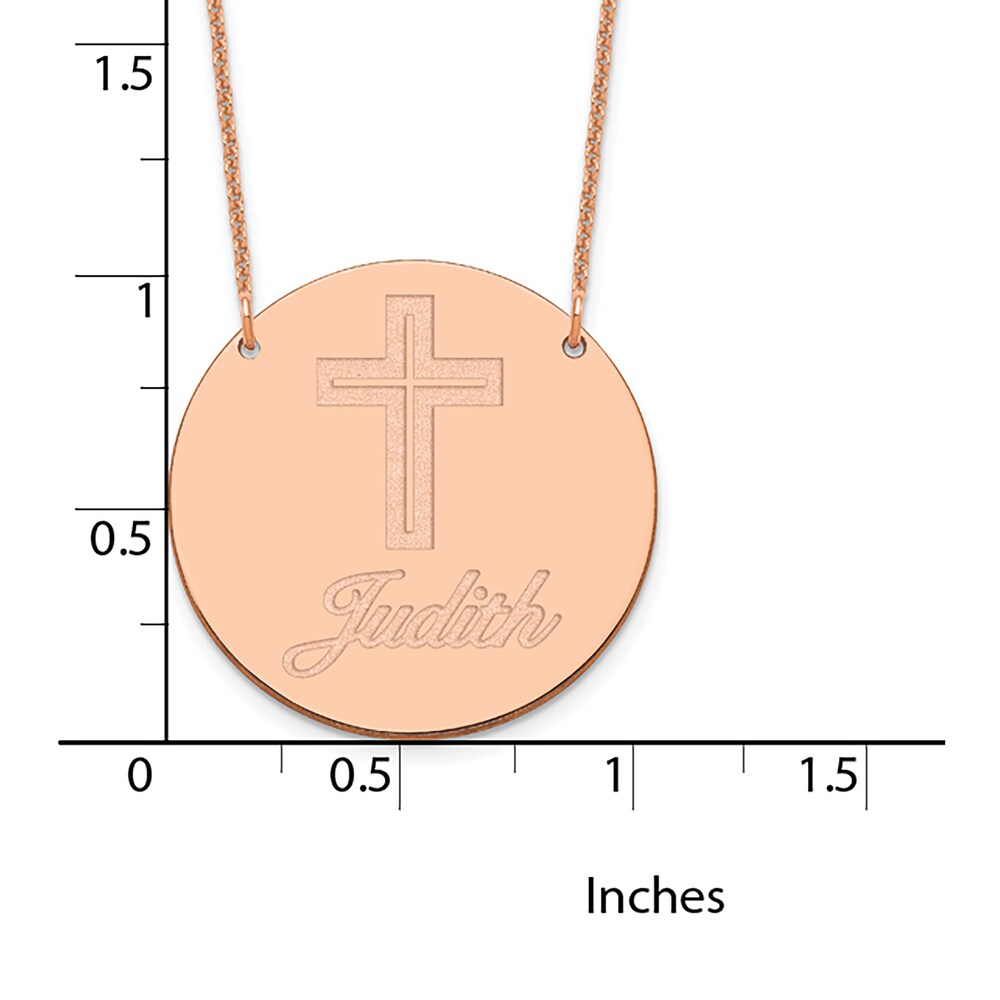 Image/Text Disk Necklace 14K Rose Gold l9y2Ff5k
