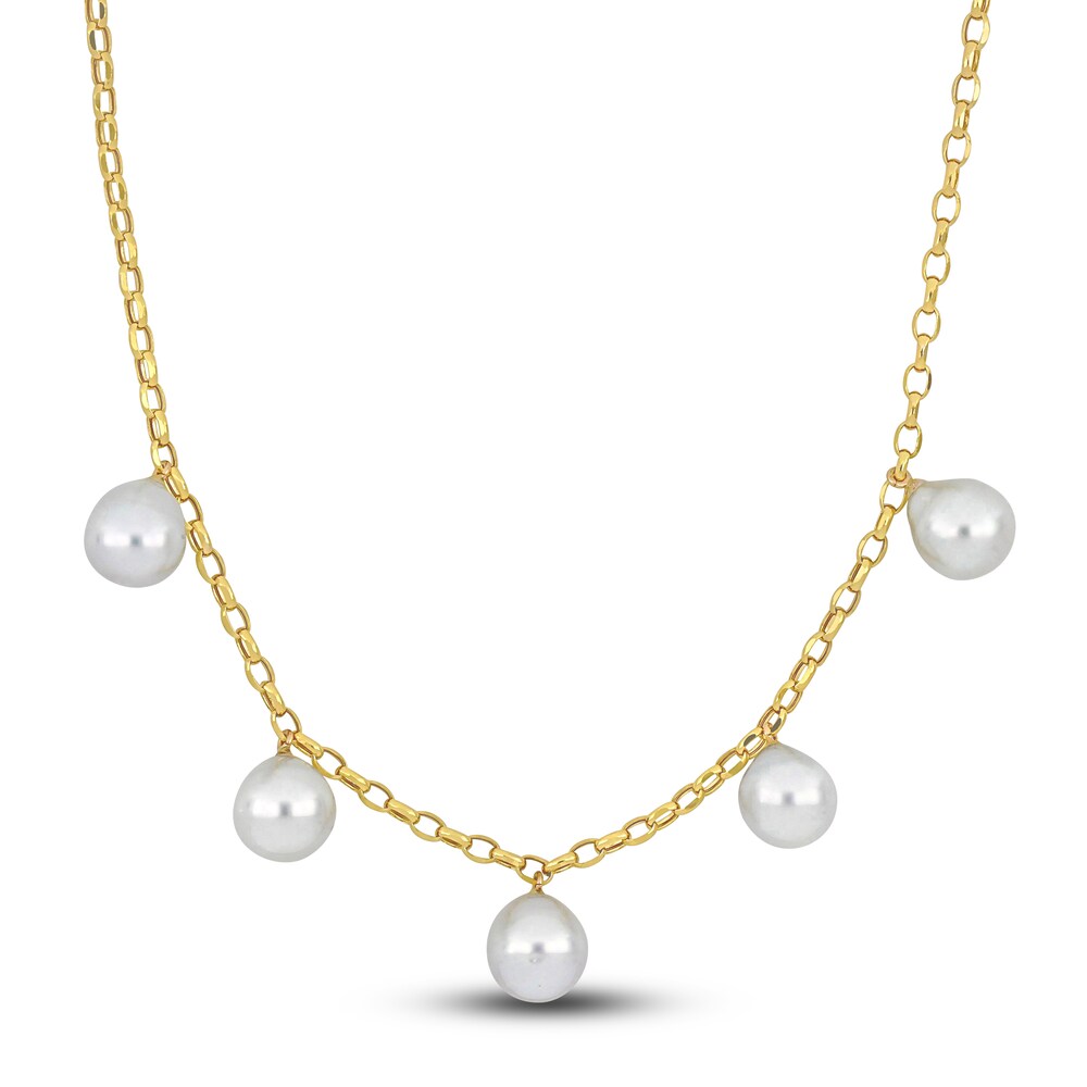 Cultured South Sea Pearl Necklace 10K Yellow Gold 16\" lFpipsC6