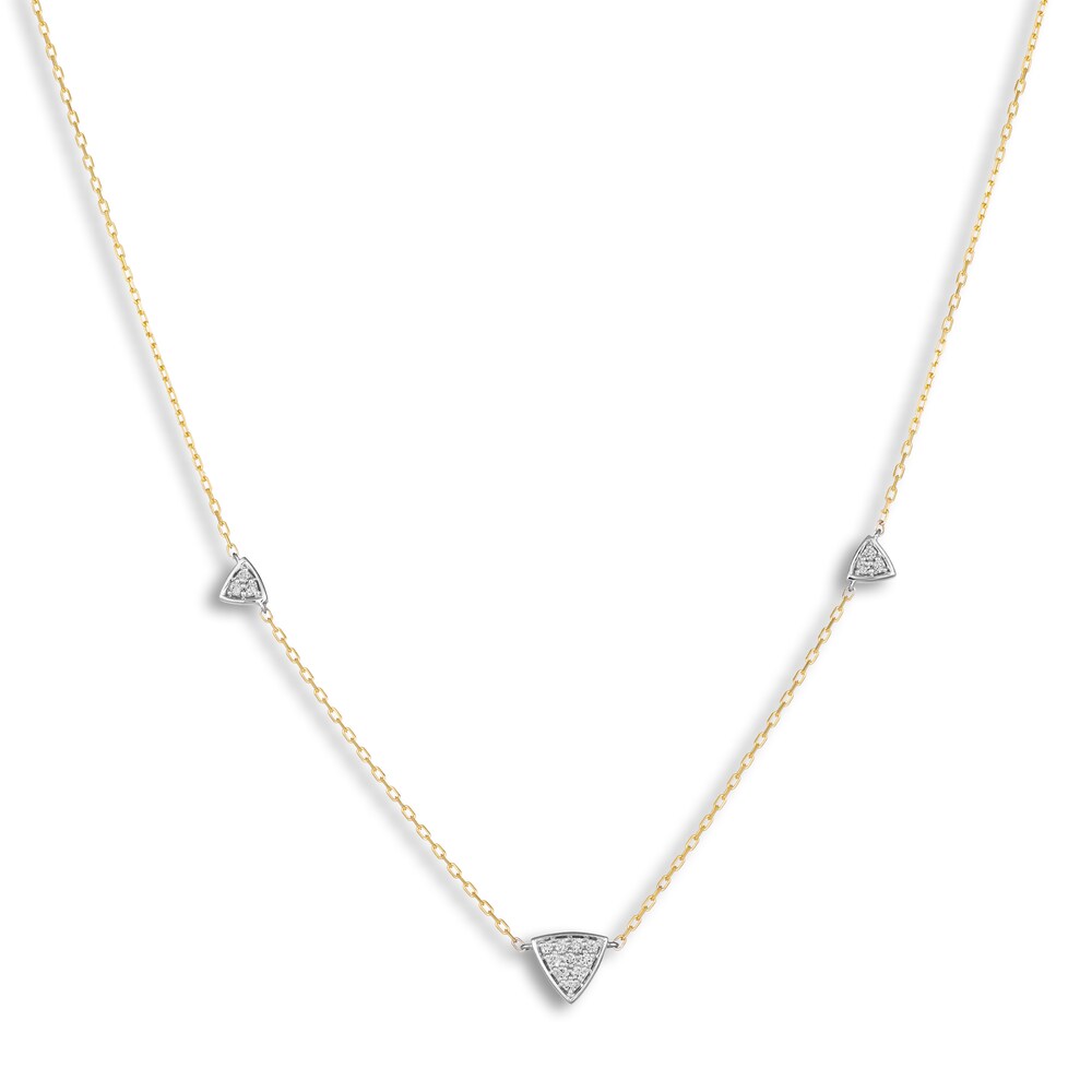 Le Vian Diamond Pendant Necklace 1/8 ct tw Round 14K Two-Tone Gold 17" lGyzdlGZ
