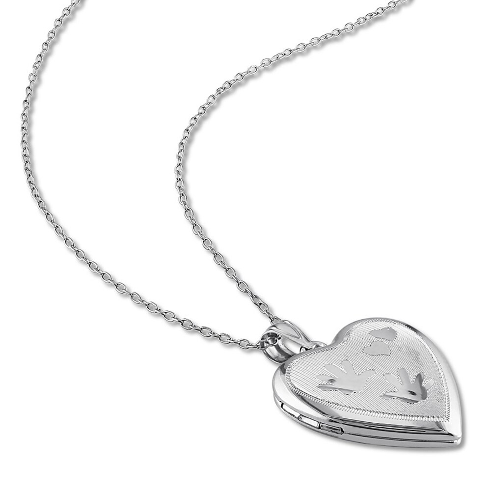 Hand Print Heart Locket Necklace Sterling Silver lILSoPvi