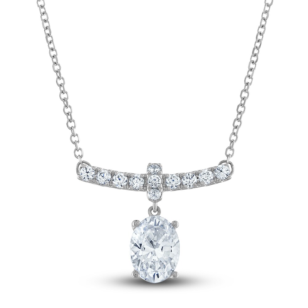 Vera Wang WISH Lab-Created Diamond Necklace 1-1/2 ct tw Oval/Round 14K White Gold 18" lUVBzdPD Vera Wang WISH Lab-Created Diamond Necklace 1-1/2 ct tw Oval/Round 14K White Gold 18" lUVBzdPD