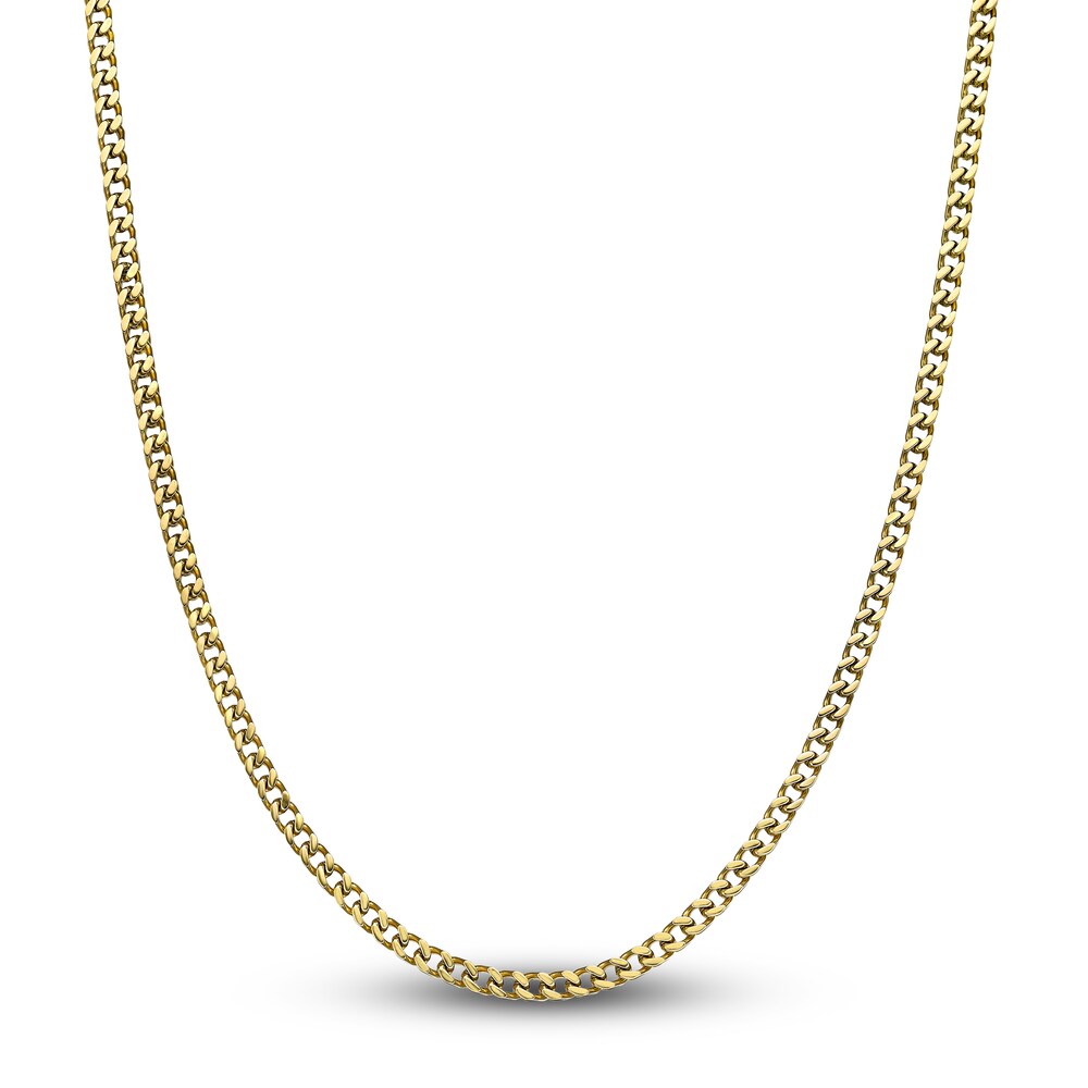 Men\'s Foxtail Chain Gold Ion-Plated Stainless Steel 4mm 24\" lYW9lb8O