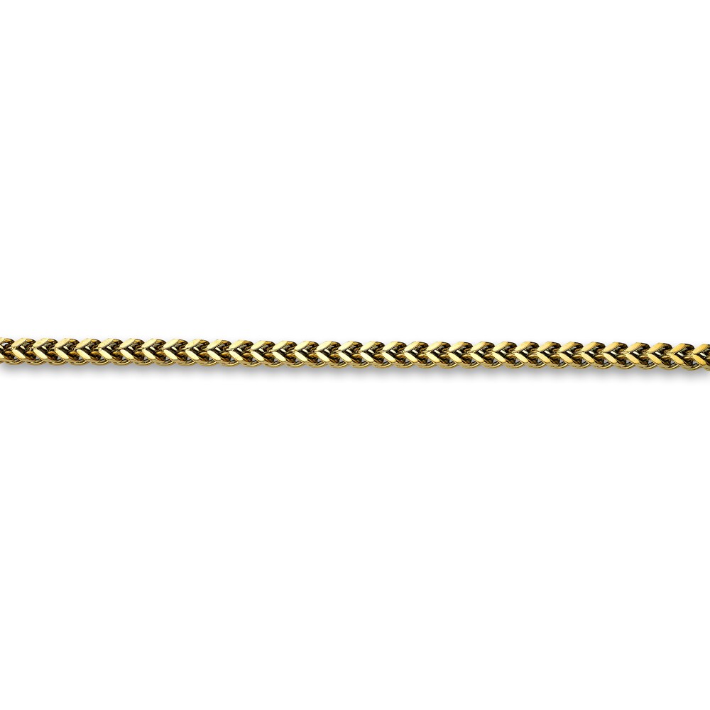 Men\'s Foxtail Chain Gold Ion-Plated Stainless Steel 4mm 24\" lYW9lb8O