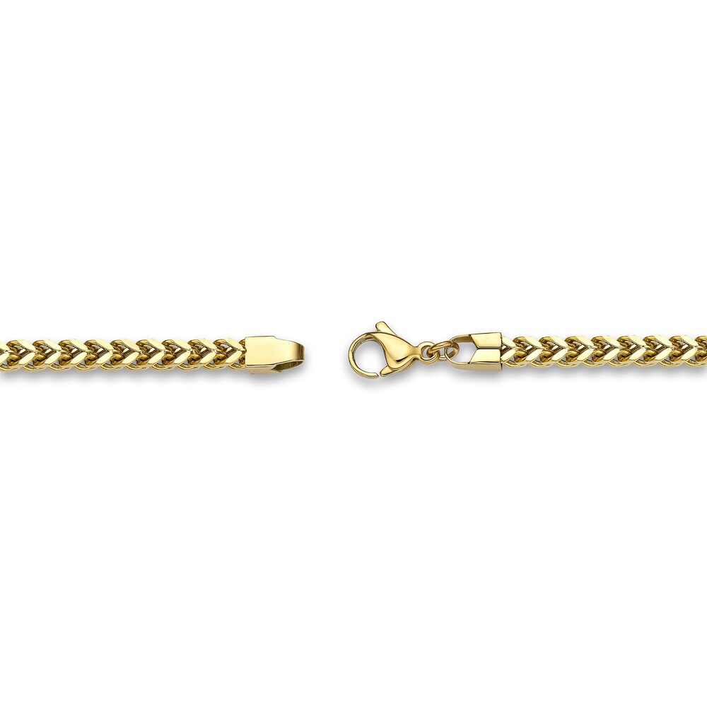 Men\'s Foxtail Chain Gold Ion-Plated Stainless Steel 4mm 24\" lYW9lb8O