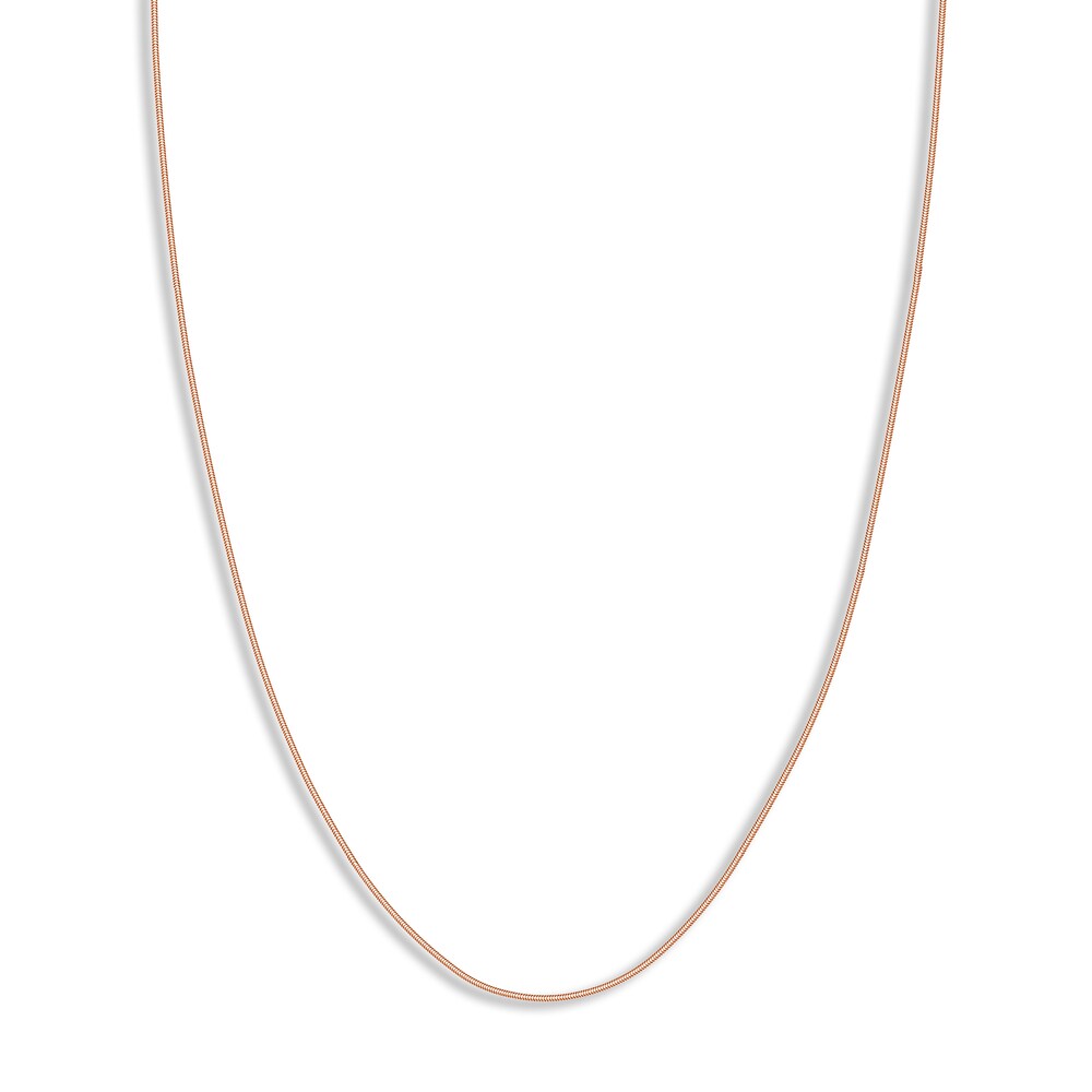 Hollow Snake Chain Necklace 14K Rose Gold 20" ldXEX5Y9